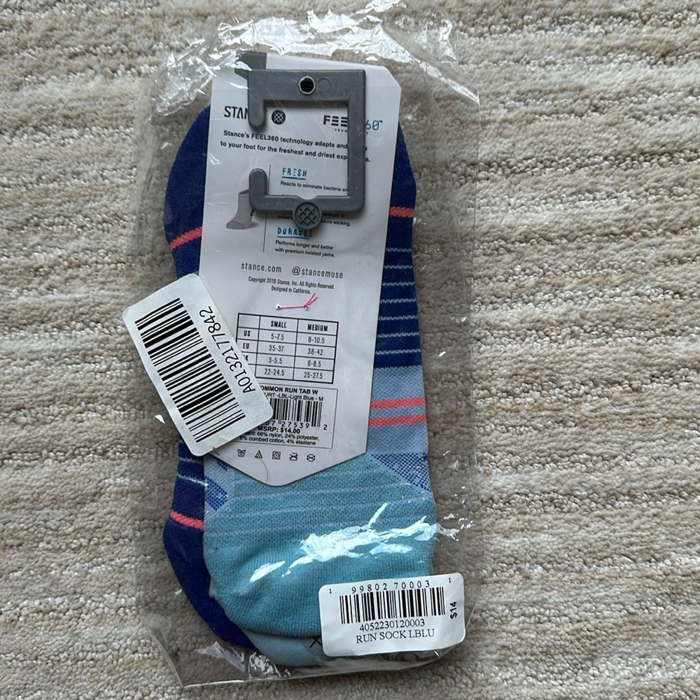 3 Pairs of Stance Socks Feel 360 Run Performance Socks Tab Ankle Height Medium - Picture 7 of 13